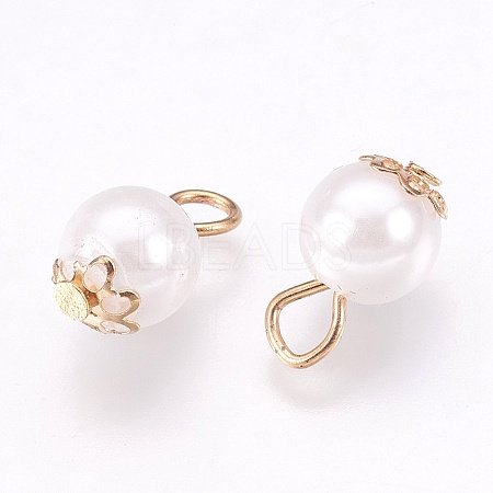 Imitation Pearl Charms X-IFIN-K038-03LG-1