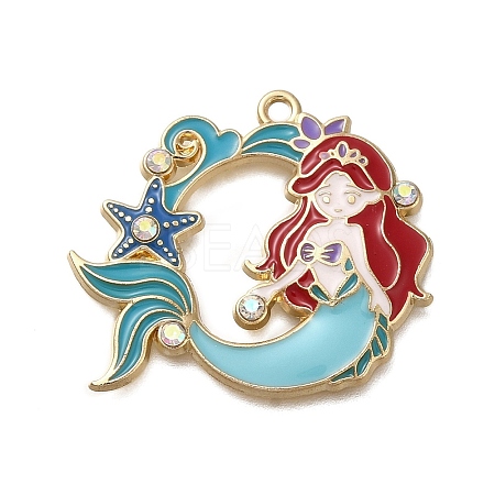 Alloy Enamel Pendants X-ENAM-S021-01G-B-1