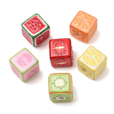 Fruits Printed Opaque Acrylic Beads AC-CBAC57E-02-1