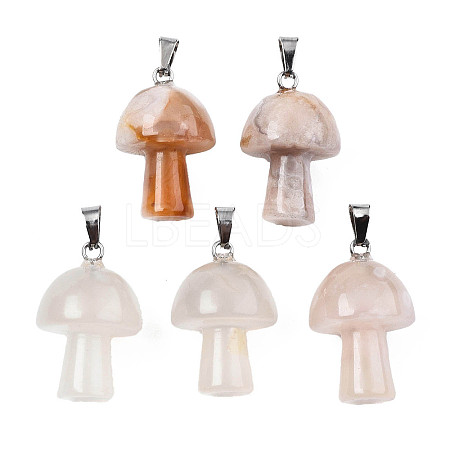 Natural Cherry Blossom Agate Pendants X-G-N0325-10H-1
