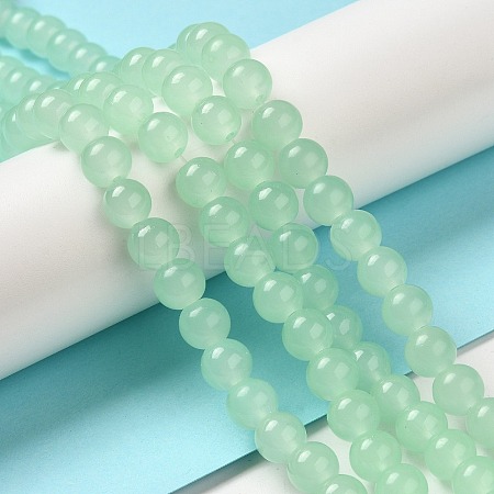 Baking Paint Imitation Jade Glass Round Bead Strands LS-DGLA-Q021-8mm-22-1
