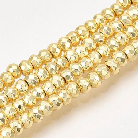 Electroplate Non-magnetic Synthetic Hematite Bead Strands X-G-Q465-21G-1