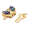 Brass Micro Pave Clear Cubic Zirconia Box Clasps KK-K385-096G-3