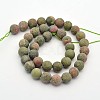 Frosted Round Natural Unakite Beads Strands G-E302-107-10mm-2
