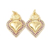Rack Plating Brass Micro Pave Cubic Zirconia Pendants X-KK-C021-11G-2