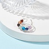 Chakra Theme Natural & Synthetic Mixed Gemstone Cuff Earrings EJEW-JE05698-01-2