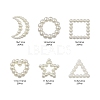 120Pcs 6 Style ABS Plastic Imitation Pearl Linking Rings OACR-FS0001-02-2