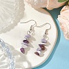 Natural Howlite & Amethyst & Purple Turquoise Dangle Earrings EJEW-JE06127-01-2