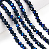 Electroplate Opaque Solid Color Glass Beads Strands EGLA-A044-P8mm-L16-4