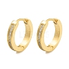Ion Plating(IP) 304 Stainless Steel Micro Pave Clear Cubic Zirconia Huggie Hoop Earrings EJEW-C096-01E-G-1