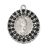 304 Stainless Steel & Rhinestone Pendants STAS-G371-09H-02P-1