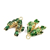 Brass Cloisonne Pendants KK-P251-A01-G-06-2