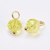 Electroplated Glass Charms X-GLAA-P038-05G-3