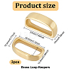 BENECREAT Brass Loop Keepers KK-BC0012-71-2