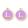 Golden Plated Alloy Enamel Charms X-ENAM-S118-10L-1