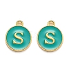 Golden Plated Alloy Enamel Charms ENAM-Q437-15S-1
