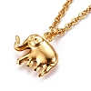 Elephant Pendant Necklaces NJEW-JN03078-05-3