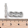 Brass Micro Pave Clear Cubic Zirconia Multi-Strands Links KK-B082-15A-P-2