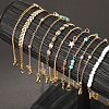10Pcs Beach Style Alloy & Synthetic Turquoise & Resin Link Anklets WGF01BA-01-2