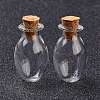 Oval Glass Cork Bottles Ornament AJEW-O032-03I-2