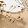 Alloy Enamel Butterfly with Tassel Dangle Earrings EJEW-JE05116-2