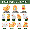 9Pcs 9 Styles Cartoon Cute Resin 3D Duck Figurines DJEW-TA0001-39-4