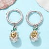 Brass Cubic Zirconia Hoop Earrings EJEW-Q015-02P-5