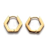 304 Stainless Steel Hexagon Huggie Hoop Earrings STAS-H156-03A-G-1