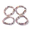 Natural Pink Opal Bead Stretch Bracelets X-BJEW-K213-46-1