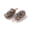 Rack Plating Copper Wire Wrapped Natural Labradorite Chip Big Pendants G-C130-01RG-10-2