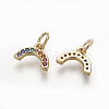 Brass Cubic Zirconia Charms LS-ZIRC-E162-14G-1