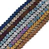 Electroplated Natural Lava Rock Beads Strands G-Q1009-G01-02-1