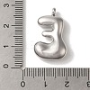 Non-Tarnish 304 Stainless Steel Pendants STAS-M017-08P-05-3