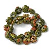 Natural Unakite Beads Strands G-H023-B02-01-3