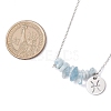 Natural Aquamarine Chip & Constellation Pendant Necklaces NJEW-JN05084-12-3