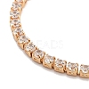 Brass Pave Clear Cubic Zirconia Flat Round Box Chain Slider Bracelets BJEW-B094-12A-G-2
