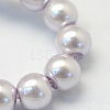 Baking Paint Pearlized Glass Pearl Round Bead Strands X-HY-Q003-4mm-25-3