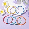 7 PCS Rainbow Style Glass Seed Beads Bracelets Sets for Women BJEW-JB10065-02-2