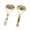 Synthetic Tigerskin Glass Brass Face Massager MRMJ-G010-11-1