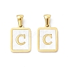 Ion Plating(IP) 304 Stainless Steel Pave Shell Pendants STAS-G327-01G-C-1