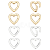 8Pcs 2 Colors Brass Spring Gate Rings KK-PH0013-93-6