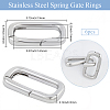 6Pcs Stainless Steel Spring Gate Rings STAS-BBC0008-34B-2