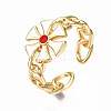 Brass Enamel Cuff Rings RJEW-N035-008-NF-5