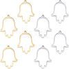8Pcs 2 Colors 304 Stainless Steel Open Back Bezel Pendants STAS-UN0031-92-1