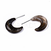 Transparent Resin Half Hoop Earrings EJEW-T012-02-B04-3