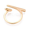 Brass Cuff Ring Components KK-T076-81G-2