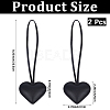PU Leather Heart Pendant Decorations HJEW-CL0001-12B-2