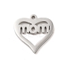 Non-Tarnish Mother's Day Theme 304 Stainless Steel Pendants STAS-E171-03P-04-1