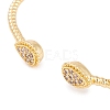 Rack Plating Brass Pave Clear Cubic Zirconia Teardrop Open Cuff Bangles BJEW-S148-03G-2