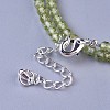 Natural Peridot Beaded Necklaces NJEW-K114-A-A17-3